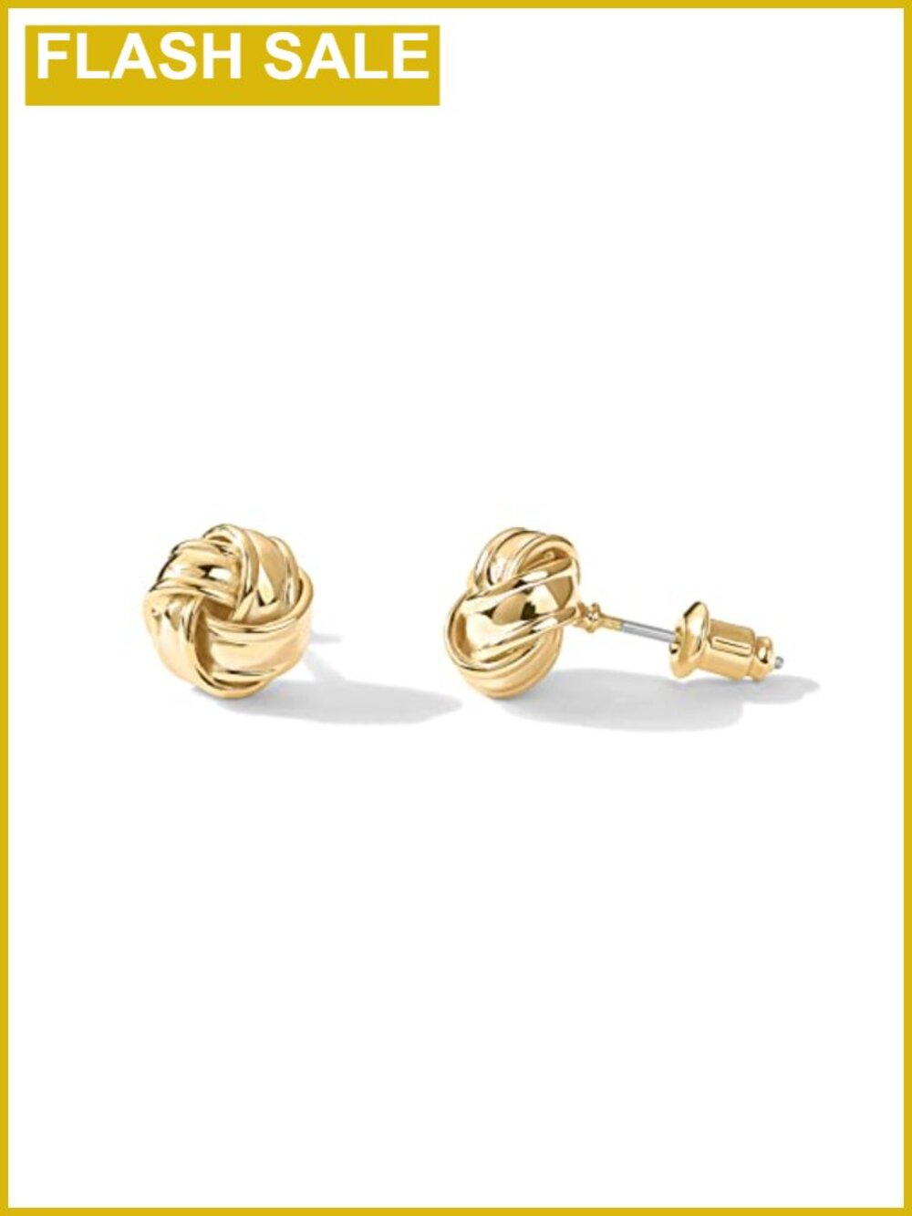 14K Gold Plated Love Knot Stud Earrings 925 Sterling Silver Posts